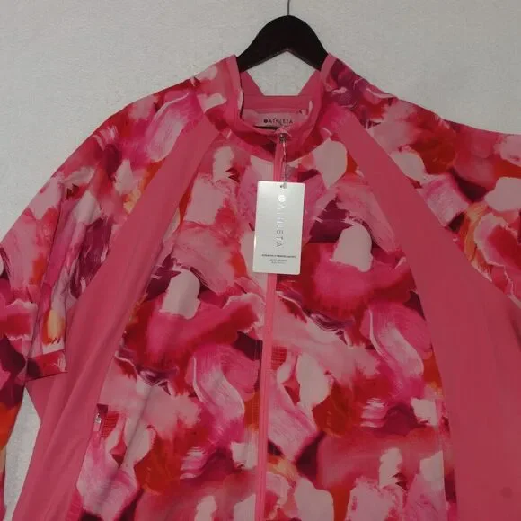 NEW Athleta Run With It Printed Jacket pink Women's Plus Size 3X - Picture 5 of 14
